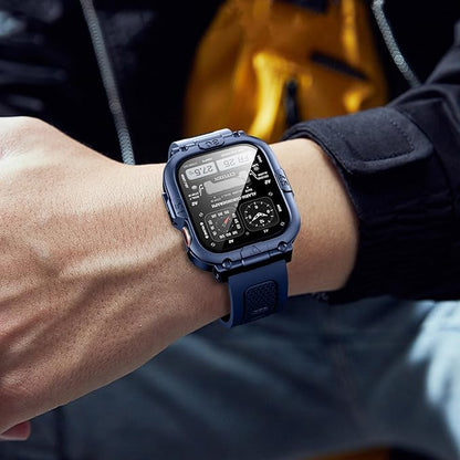 Dsytom Waterproof Case with Band Compatible for Apple Watch Band 46mm 45mm 44mm 42mm(S11/10) 41mm