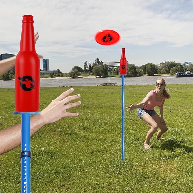 Juegoal Outdoor Flying Disc Game Set, Yard Games Bottle Drop Frisbee Set, Outside Fun Disc Toss
