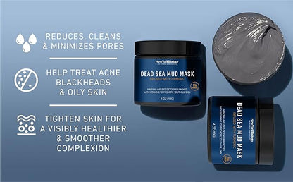 New York Biology Dead Sea Mud Mask for Face and Body | with Turmeric Oil | Spa Quality Pore Refiner