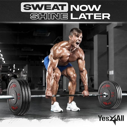 Yes4All 2" Bumper Plate, 10-190 LB Olympic Rubber Weight Plate with Steel Hub for WeightLifting