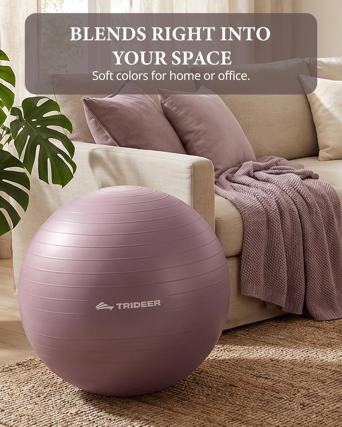 Trideer Exercise Ball, Stability Yoga Ball for Physical Therapy, Active Sitting, Pregnancy & Birth