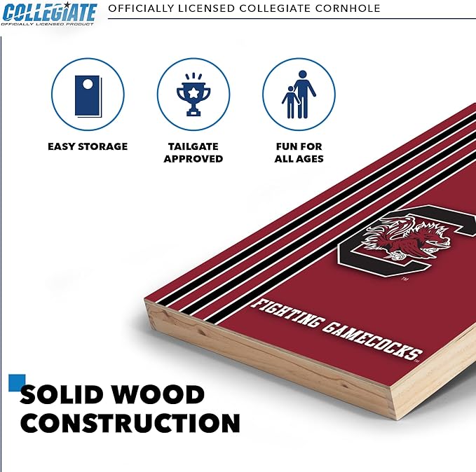 2' x 3' Solid Wood Cornhole Set with Direct Print HD Team Graphics – Great Gift for Any NCAA Fan!