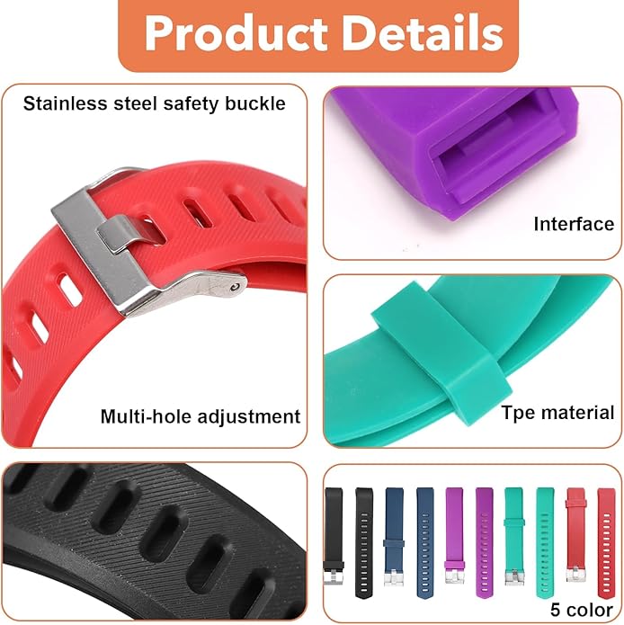 Watch Bands Replacement for ID115plus HR, Very Fit Pro Activity Fitness Tracker Wrist Bands Set