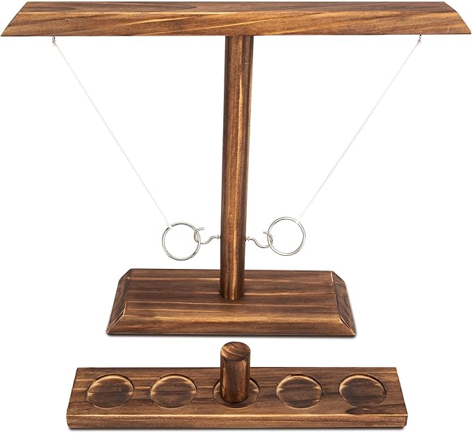 DreamToyz Ring Toss Games for Adults, Yard Games, Patio Decor, Outdoor Indoor Games, Wooden Hook