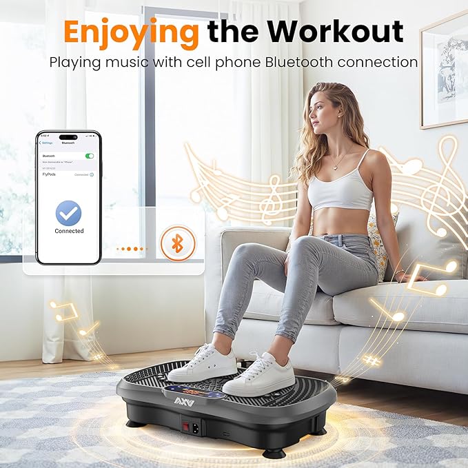 AXV Vibration Plate Fitness Platform Exercise Machine Vibrating Shaking Full Body Shaker Workout