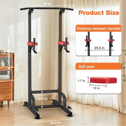 RELIFE REBUILD YOUR LIFE Power Tower Pull Up Bar Station Workout Dip Station for Home Gym Strength