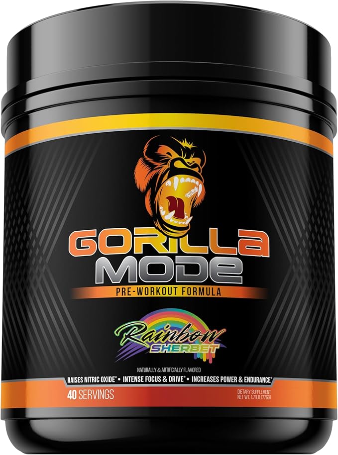 Gorilla Mode Pre Workout - Massive Pumps · Laser Focus · Energy · Power - L-Citrulline, Creatine