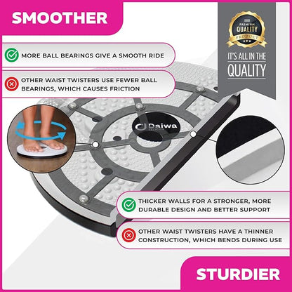 Daiwa Felicity Figure Trimmer Ab Twister Board - Waist Twister Machine for Core & Abs Exercise