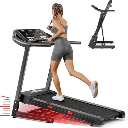 THERUN Incline Treadmill for Running and Walking, 300 lbs Weight Capacity, Wide Belt, 3.0 HP, 18"
