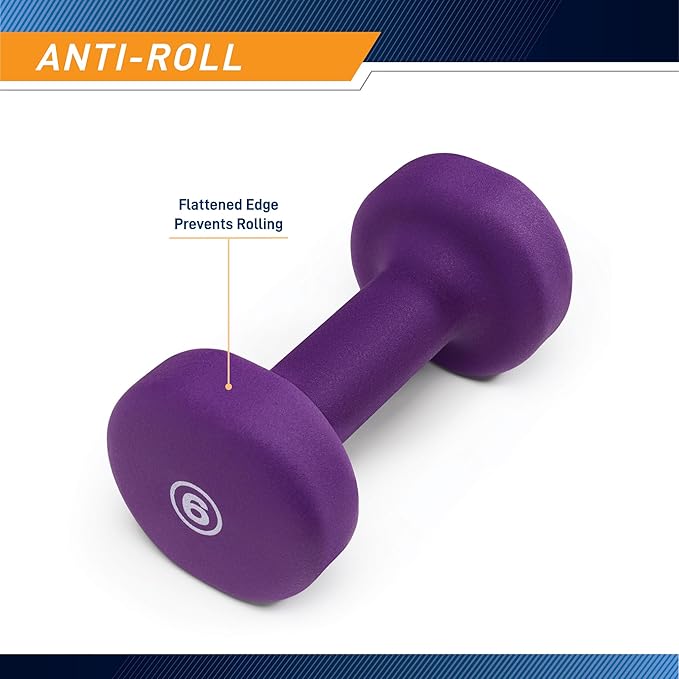 Marcy Colored Neoprene Dumbbell (Sold in Singles or Set) Hand Weights, Exercise Free Weights for