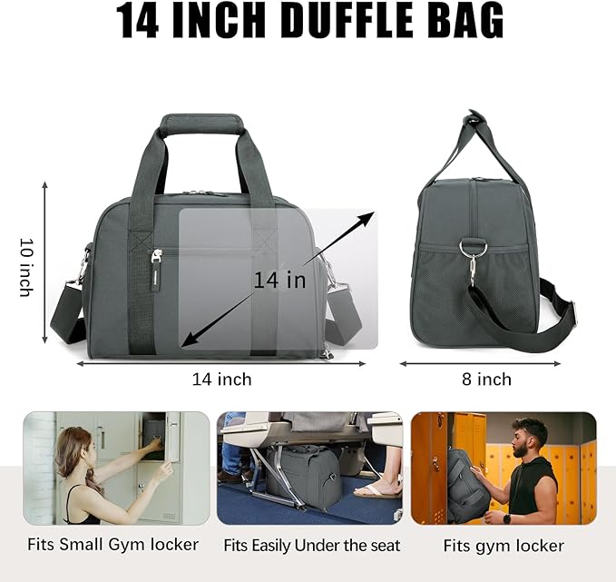 SeaRock 14 inch Small Gym Bag for Women & Men - Mini Duffle Bag for Travel, Sports, Workout