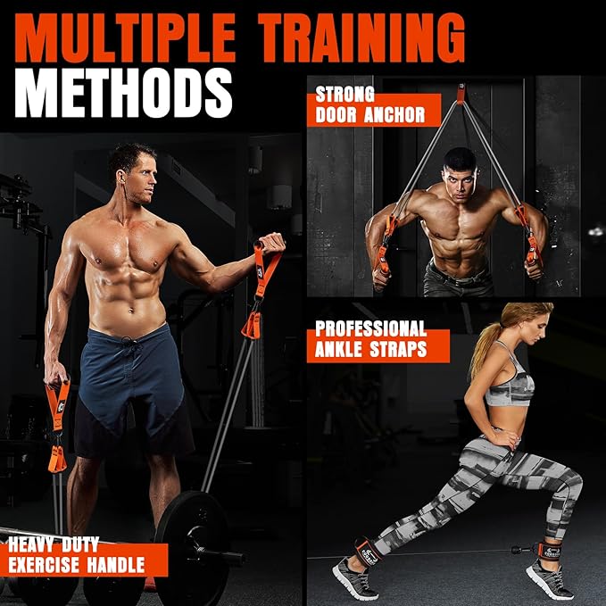Heavy Resistance Bands for Working Out, 300LBS Exercise Bands with Handles, Workout Bands for Men