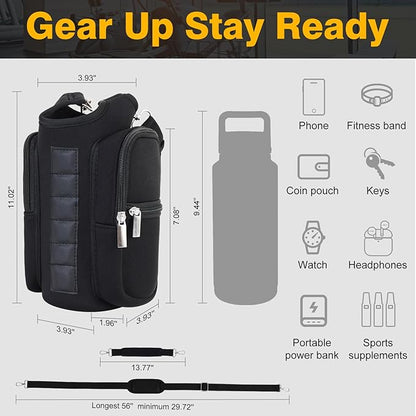 Magnetic Gym Bag for Men & Women - Water Bottle Holder, Crossbody Strap, Touchscreen Pocket &