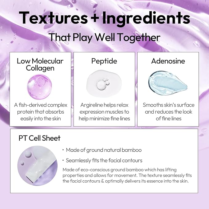 LAPCOS Collagen Sheet Mask, Firming Daily Face Mask with Collagen Peptides for Anti-Aging, Helps to