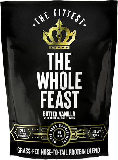 The Fittest Whole Feast Beef Protein Powder - Butter Vanilla - Grass Fed Nose to Tail Carnivore