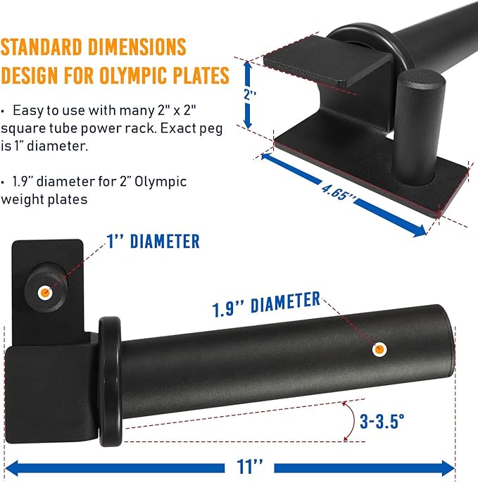 Yes4All Power Rack J-Hooks & Attachments ??Heavy Duty Barbell Holders Compatible with 2x2 & 3x3