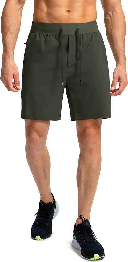 Men's Running Shorts with Zipper Pockets 9 Inch/ 7 Inch / 5 Inch Lightweight Quick Dry Gym Workout