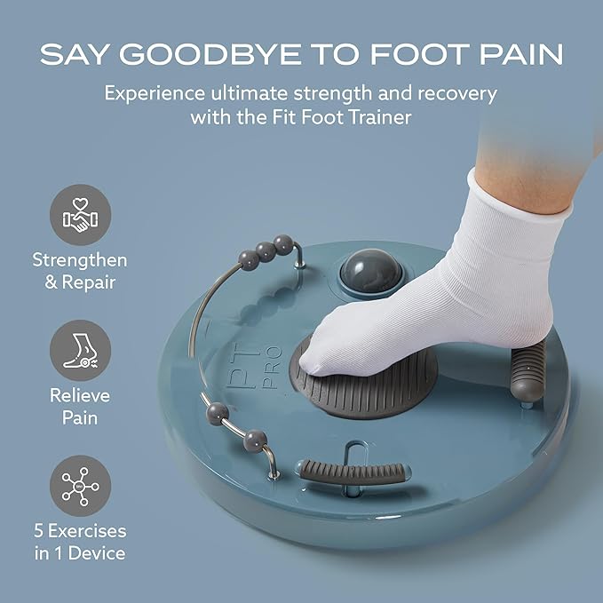 PT Pro Fit Foot Trainer, Plantar Fasciitis Relief, Deep Tissue Muscle Massage, Foot Arch and Heel