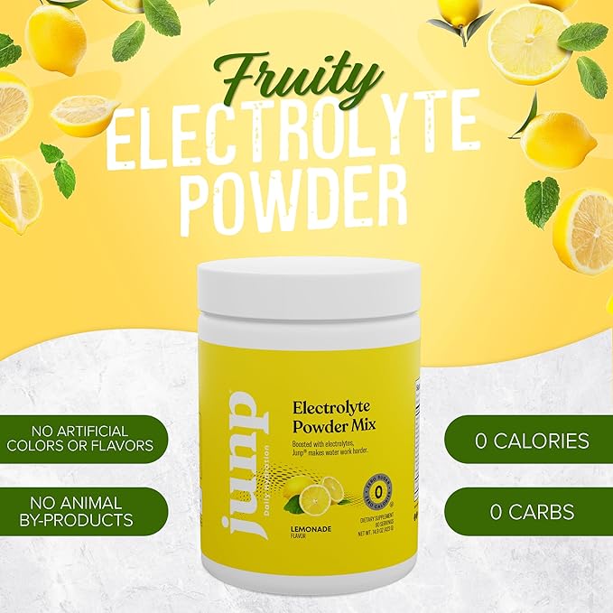 JUNP Electrolytes Powder No Sugar No Carbs – Lemonade Keto Electrolyte Drink Mix - Potassium & Salt