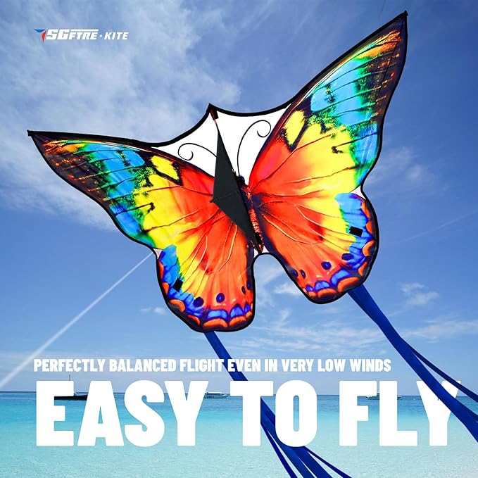 Butterfly Kites for Kids and Adults,Extremely Easy to Fly for Beginners,Single Line String with
