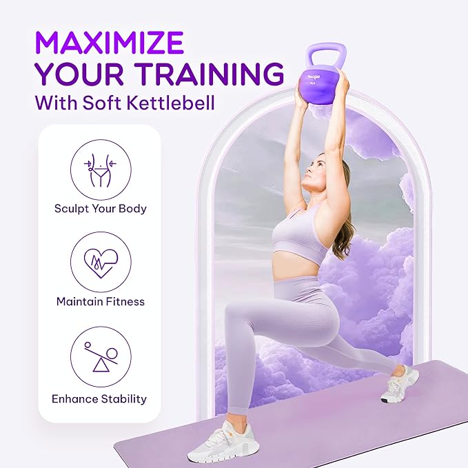 Yes4All Soft Kettlebell, PVC Kettlebells Exercise Weights & Color-Coded Strength Training