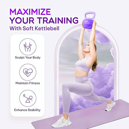 Yes4All Soft Kettlebell, PVC Kettlebells Exercise Weights & Color-Coded Strength Training
