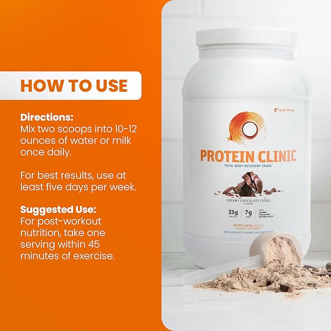 SaltWrap Protein Clinic – Total Body Recovery Shake with Collagen Peptides, HMB, Tart Cherry