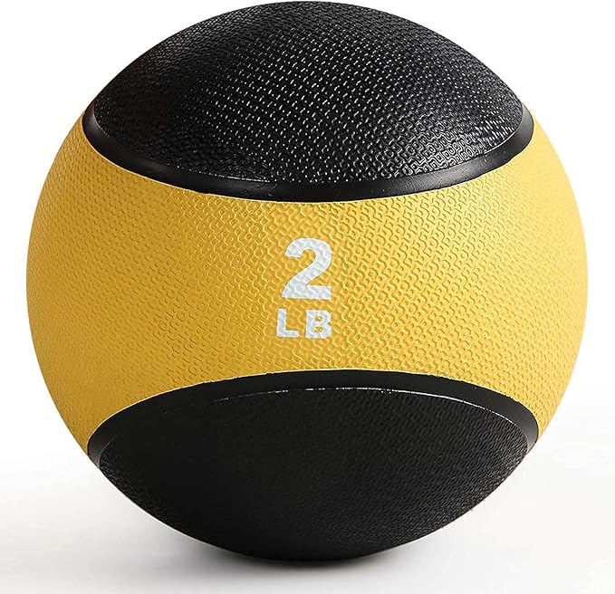 RitFit Weighted Medicine Ball - Non-Slip Rubber Shell & Dual Texture Grip - Workout Exercise Ball