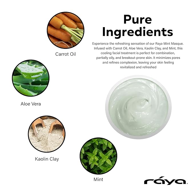 Raya Mint Masque (603) | Cooling and Refreshing Facial Treatment Mask Combination for Oily and
