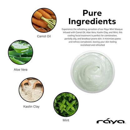 Raya Mint Masque (603) | Cooling and Refreshing Facial Treatment Mask Combination for Oily and