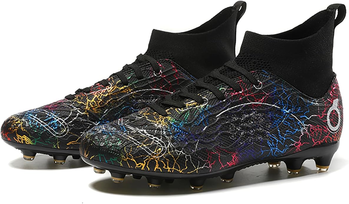 Men's Soccer Shoes High-Top Soccer Cleats Outdoor Breathable Athletic Professional Spikes Youth