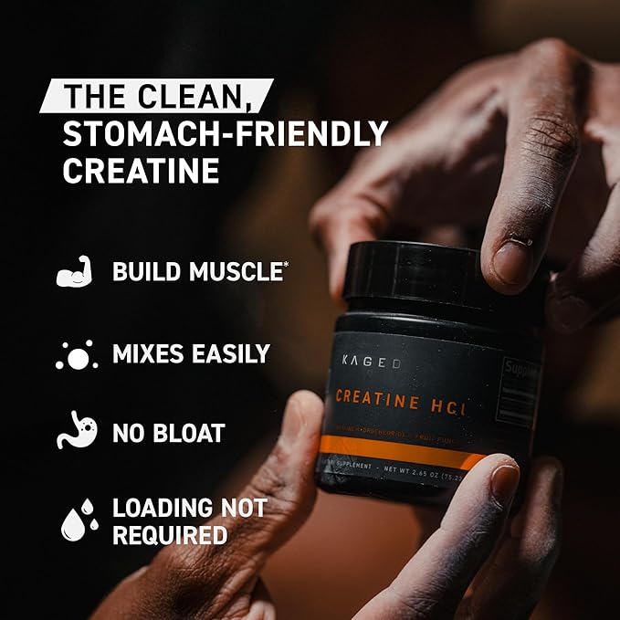 Kaged Creatine HCl Powder, Unflavored, Muscle Building and Recovery Supplement, Patented Formula