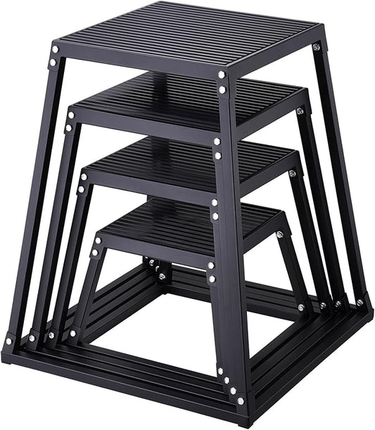 VEVOR Plyometric Jump Box, 18 Inch Plyo Box, Steel Plyometric Platform and Jumping Agility Box