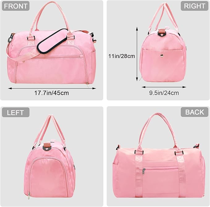 woogwin Small Gym Bag for Men & Women with Shoes & Wet Compartment Waterproof Duffle Bag for Travel