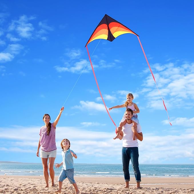 Large Delta Kite for Kids & Adults - Easy to Fly Outdoor Kites for Kids Ages 8-10, Perfect for