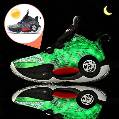 JMFCHI Kids Basketball Shoes High-top Sports Shoes Sneakers Durable Lace-up Non-Slip Running Shoes