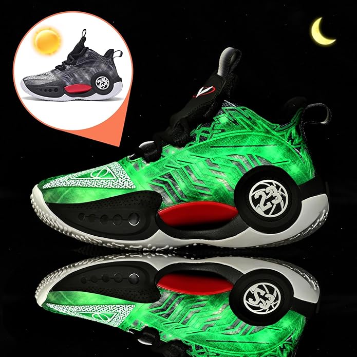 JMFCHI Kids Basketball Shoes High-top Sports Shoes Sneakers Durable Lace-up Non-Slip Running Shoes