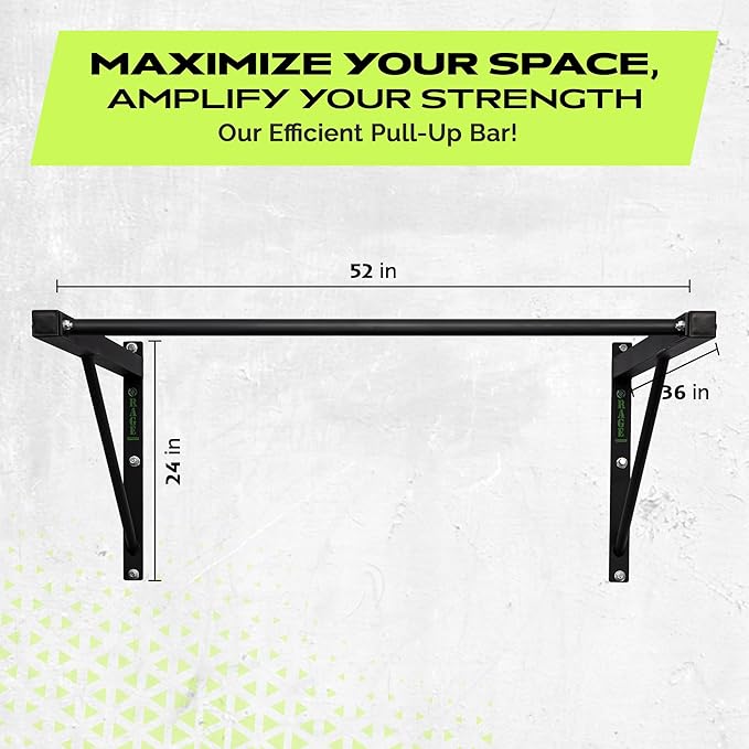 Heavy-Duty Wall Mounted Pull Up Bar - 500 lbs Weight Capacity | Maintain Upper Body Strength & Core