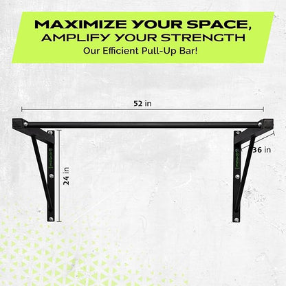 Heavy-Duty Wall Mounted Pull Up Bar - 500 lbs Weight Capacity | Maintain Upper Body Strength & Core