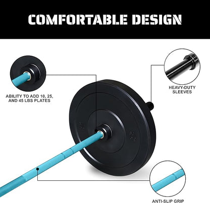Tribe WOD Olympus Barbell Bar & Weight Bar - Durable, Bend-proof for Men and Women, Multipurpose