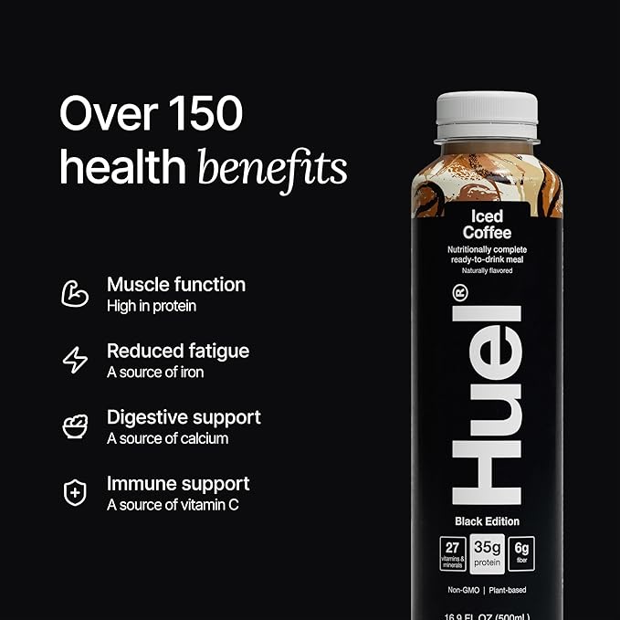 Huel Black Edition Ready-to-Drink | Iced Coffee Meal Replacement Shake | 35g High Protein Drink |