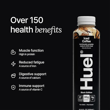 Huel Black Edition Ready-to-Drink | Iced Coffee Meal Replacement Shake | 35g High Protein Drink |