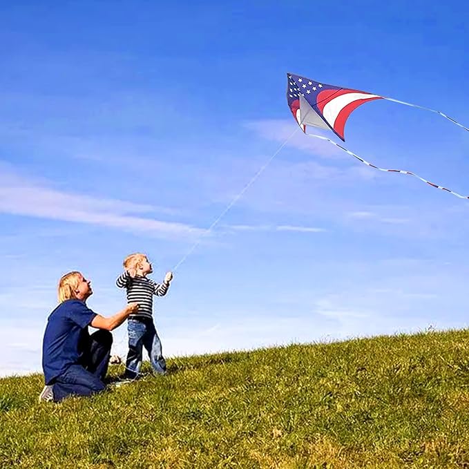 Mint's Colorful Life 60'' Delta Kite With 7.1in Reel Winder, Easy Flying & String Spool for Kids &