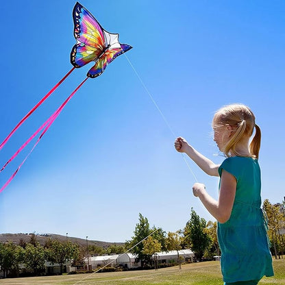 HONBO Butterfly Kites for Kids & Adults,55" x 28" Large Beginner Kite for Kids Ages 4-8,Easy to Fly