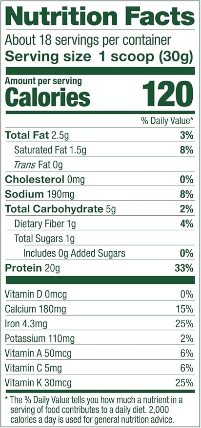 Vega Protein and Greens Protein Powder, Vanilla - 20g Plant Based Protein Plus Veggies, Vegan, Non