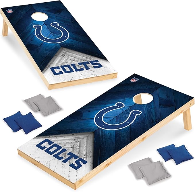NFL Football 2' x 4' Regulation Size Solid Wood Cornhole Set with Direct Print HD Team Graphics
