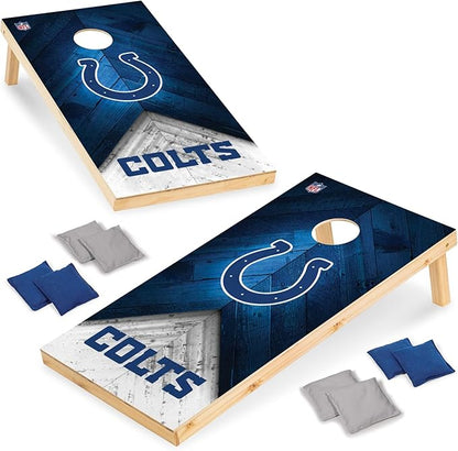 NFL Football 2' x 4' Regulation Size Solid Wood Cornhole Set with Direct Print HD Team Graphics