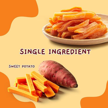 Jungle Calling Sweet Potato Dog Treats,Low Fat Natural Soft Chews for Weight Management, Single