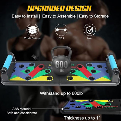 Solid Push Up Board 15 in 1 Home Workout Equipment Multi-Functional Pushup Stands System Fitness