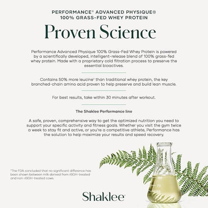 Shaklee - Performance® Advanced Physique® 100% Grass-Fed Whey Protein: Fast-Absorbing Formula - 20g
